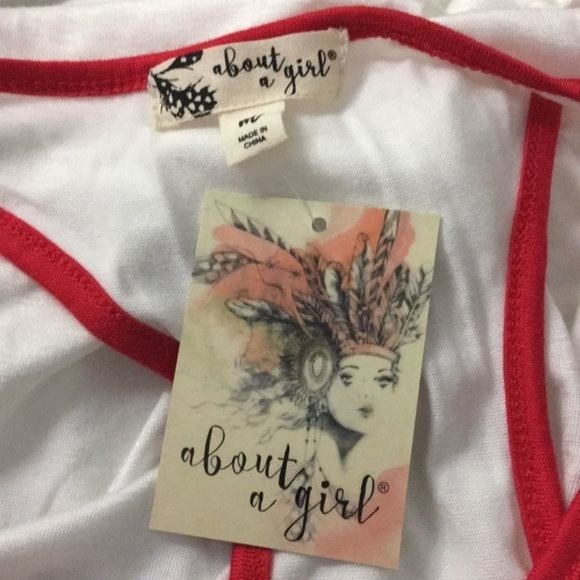 About a Girl Guacamole Racerback Tank Top M White Sleeveless Funny Athletic NEW - Picture 5 of 6